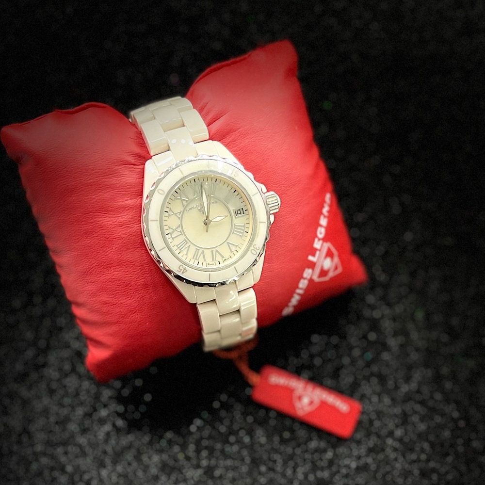 *NWT*SWISS LEGEND Karamica Collection Ceramic Watch- Bone 39mm #SL-20050-BGWSR1